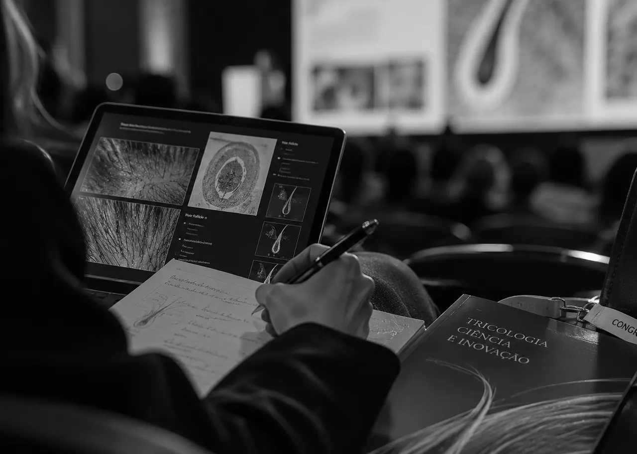 Estudo de caso em tablet durante congresso